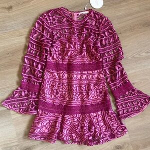 NWT TALULAH Magenta Lace Dress Size Medium